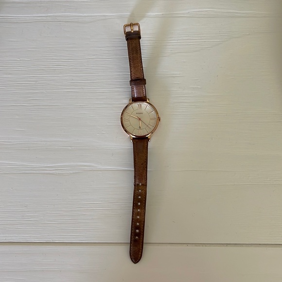 Fossil Accessories - Fossil watch rose gold and leather strap